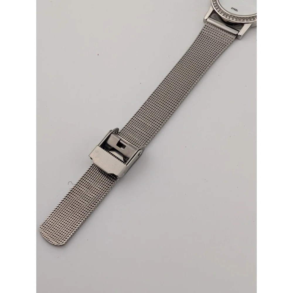 Grenen Denmark Watch Women 26mm‎ Mesh Band Crystal Accents MOP Dial- New Battery